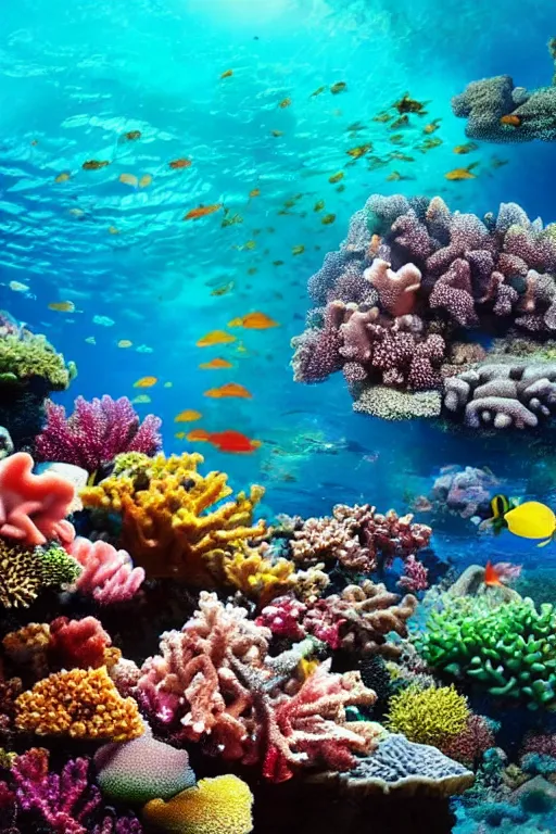 Prompt: beautiful coral reef landscape