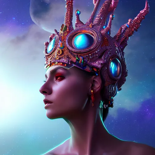 Prompt: Cosmic god queen, hyperdetailed, artstation, cgsociety, 8k