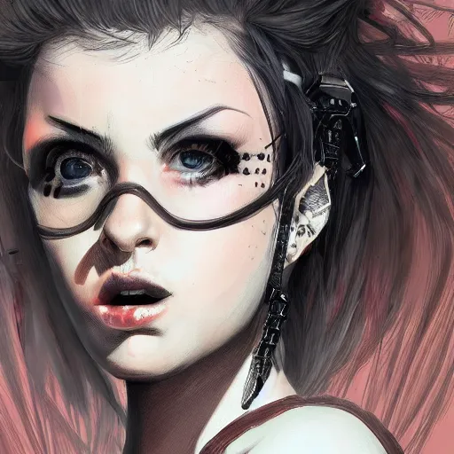 Prompt: concept art of a punk girl, she is looking at us, digital painting, concept art, detailed, stunning, smooth