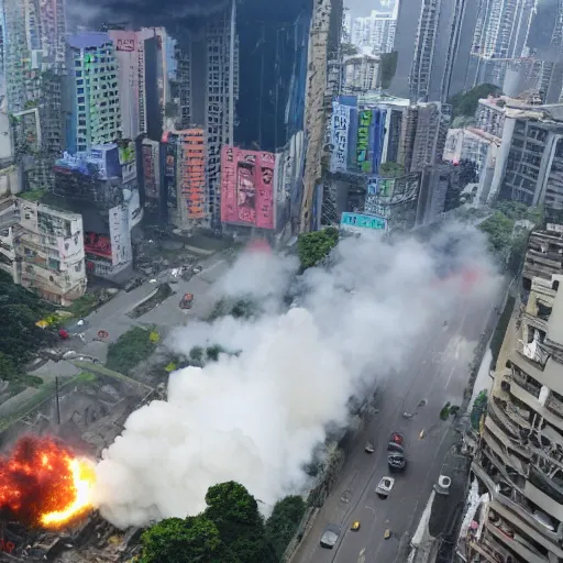 Image similar to a big explosion in the city of taiwan