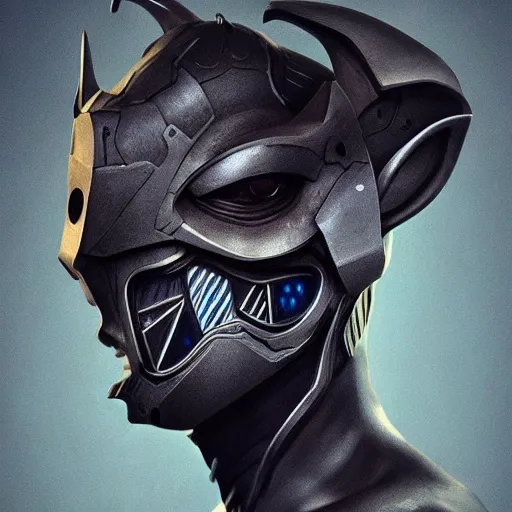 Prompt: Very very very very highly detailed epic photo of face with rhino venetian mask, intricate, dystopian, sci-fi, extremely detailed, digital painting, artstation, concept art, smooth, sharp focus, illustration, intimidating lighting, incredible art by Artgerm and Vincent di Fate