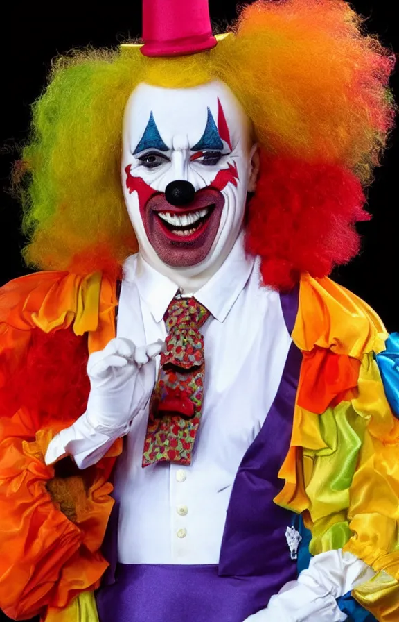 Prompt: Jose antonio kast dressed as clown