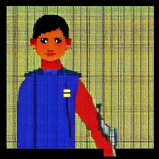 Prompt: sri lankan school kid, pixel art