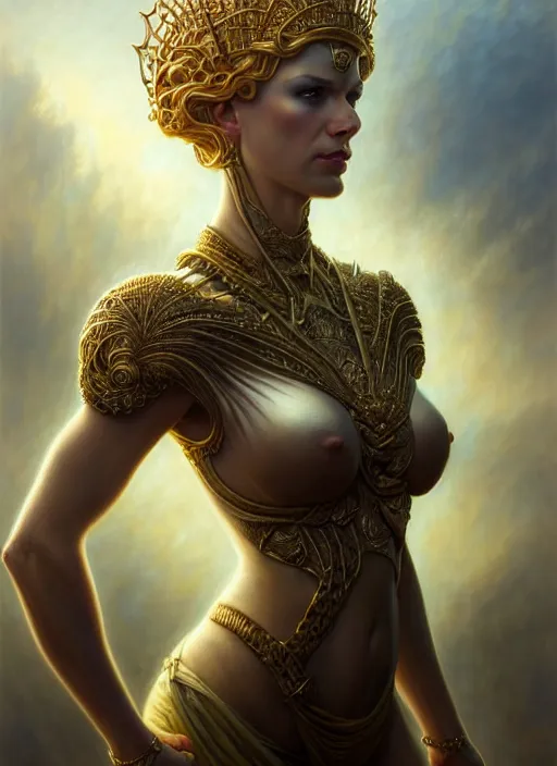 Prompt: portrait shot of attractive atlantian princess, realistic, professionally, professionally color graded, intricate, elegant, highly detailed, centered, digital painting, artstation, concept art, smooth, sharp focus, illustration, artgerm, tomasz alen kopera, peter mohrbacher, donato giancola, mucha, joseph christian leyendecker, wlop, boris vallejo