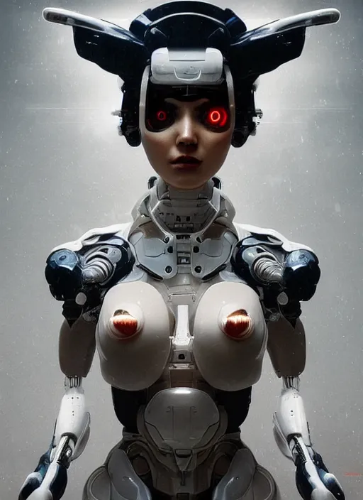 Prompt: close up portrait of a futuristic geisha cyborg walking in a digital storm with lens flairs, in the style of ghost in the shell, kintsugi, modern fine art, fractal, intricate, elegant, highly detailed, digital photography, subsurface scattering, by gigee and greg rutkowski,