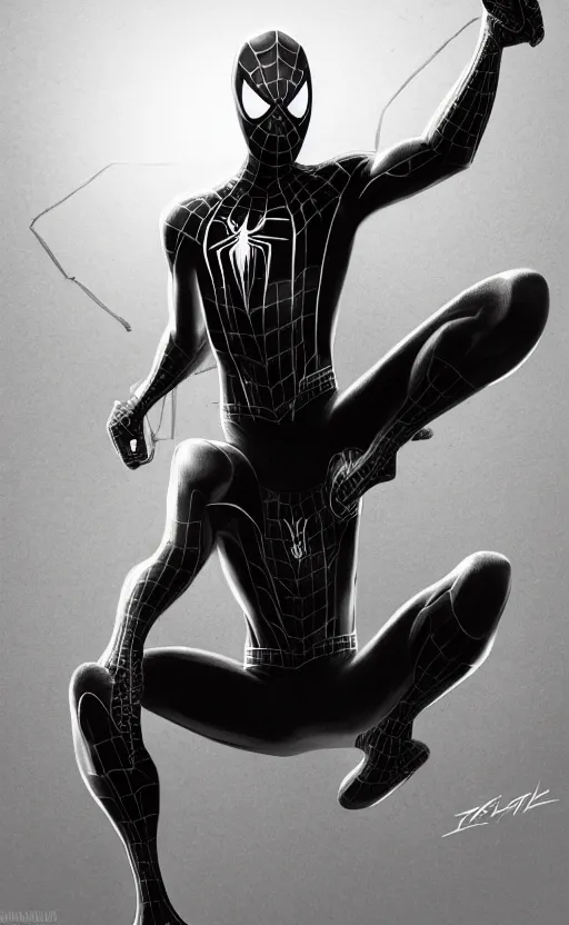 Image similar to spiderman noir, dynamic lighting, photorealistic fantasy concept art, trending on art station, stunning visuals, creative, cinematic, ultra detailed