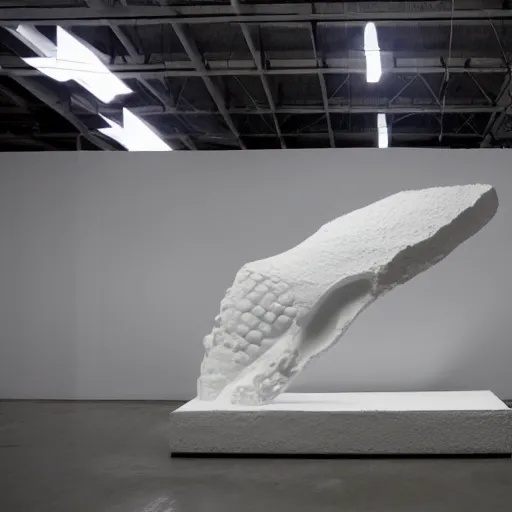 Prompt: a very large sculpture of a tooth in daniel arsham style