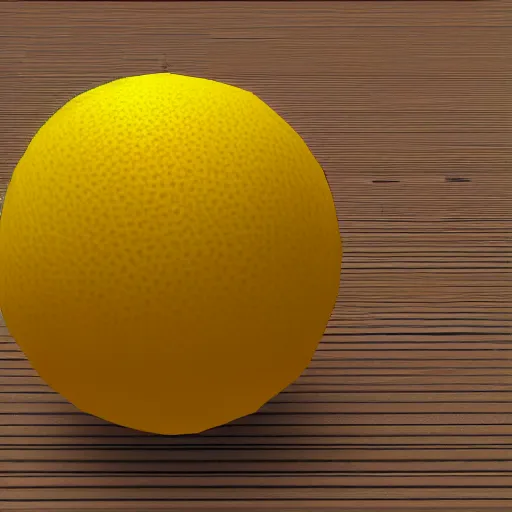 Image similar to a render of a low polygon lemon, unreal engine