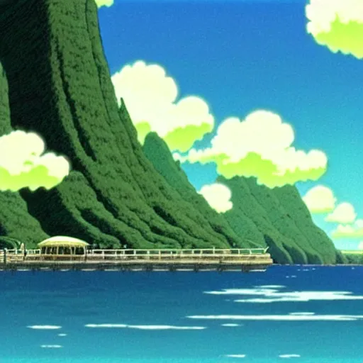 Image similar to A beautiful landscape from Spirited Away (2001)