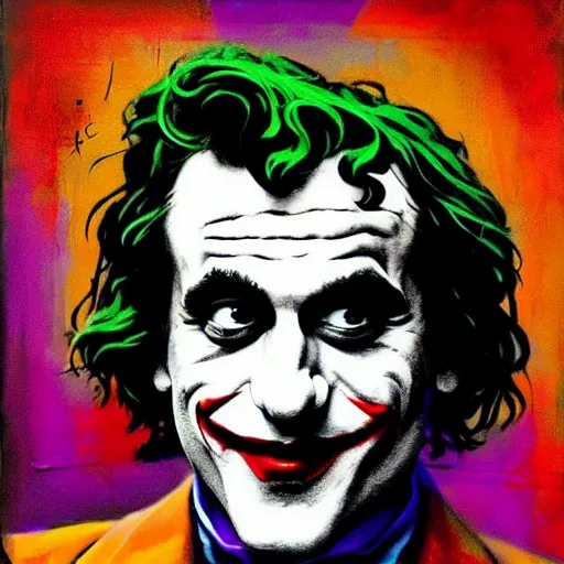 Image similar to ilya yefimovich repin and mimmo rottela and banksy as joaquin phoenix skinny joker, holding lady gaga harley queen hand, ultra photorealistic, intricate details, pop art style, concept art, confident posse, justify content center, 2 colours, warm color, 4 k, ultra smooth, sharp focus, perfect details