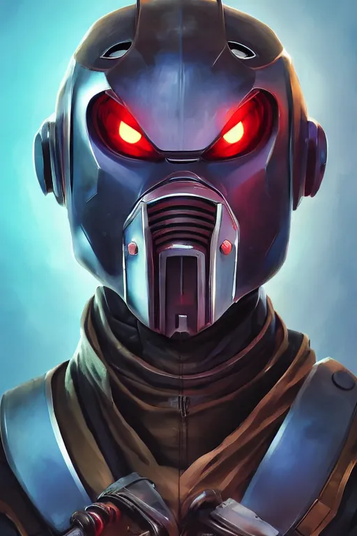 Image similar to epic mask helmet robot ninja portrait stylized as fornite style game design fanart by concept artist gervasio canda, behance hd by jesper ejsing, by rhads, makoto shinkai and lois van baarle, ilya kuvshinov, rossdraws global illumination radiating a glowing aura global illumination ray tracing hdr render in unreal engine 5