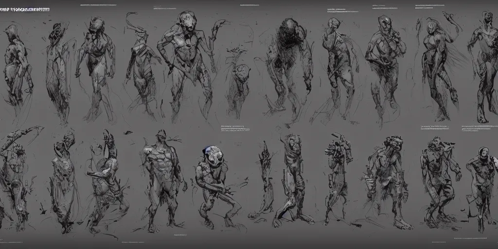 Image similar to the modern prometheus, character sheet, concept design, contrast, kim jung gi, greg rutkowski, zabrocki, karlkka, jayison devadas, trending on artstation, 8 k, ultra wide angle, pincushion lens effect