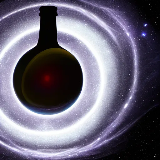 Prompt: black hole in a bottle