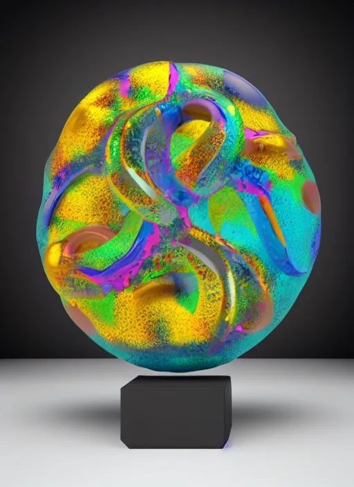 Image similar to 3D abstract resin miniature sculpture by Salvador Dali, psychedelic, abstractionism, realistic, 8K, Hyperrealism, Subsurface scattering, raytracing, Octane Render, Zbrush, simple background