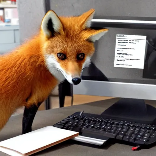 Image similar to 🦊💻⌨️