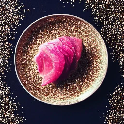 Prompt: high resolution photo of glitter, michelin star, very tasty, food photography, instagram, trending