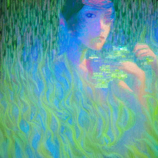 Image similar to TOGETHER is more - Data NFT Season 1 contributor in seapunk style featured on artstation in the style of Monet - series element 1