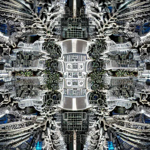 Image similar to a fractal city, professional photography