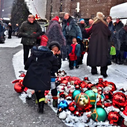 Prompt: christmass on ground zero