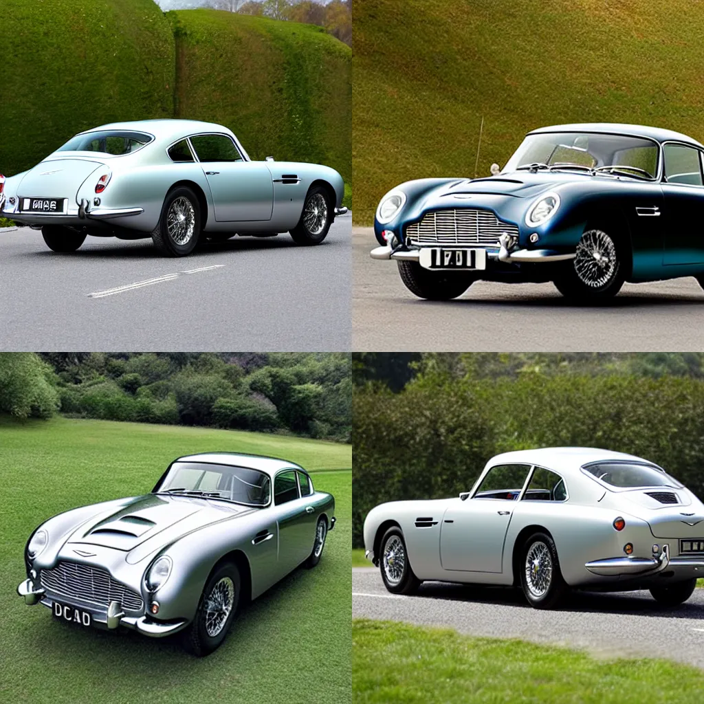 Prompt: streamline moderne style, Aston Martin DB5 1963