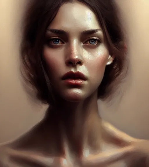 Image similar to portrait of a woman in heightened detail, poised, intense emotion, detailed facial expression, detailed surroundings, intricate, elegant, highly detailed, centered, digital painting, artstation, concept art, smooth, sharp focus, illustration, by tree, wlop