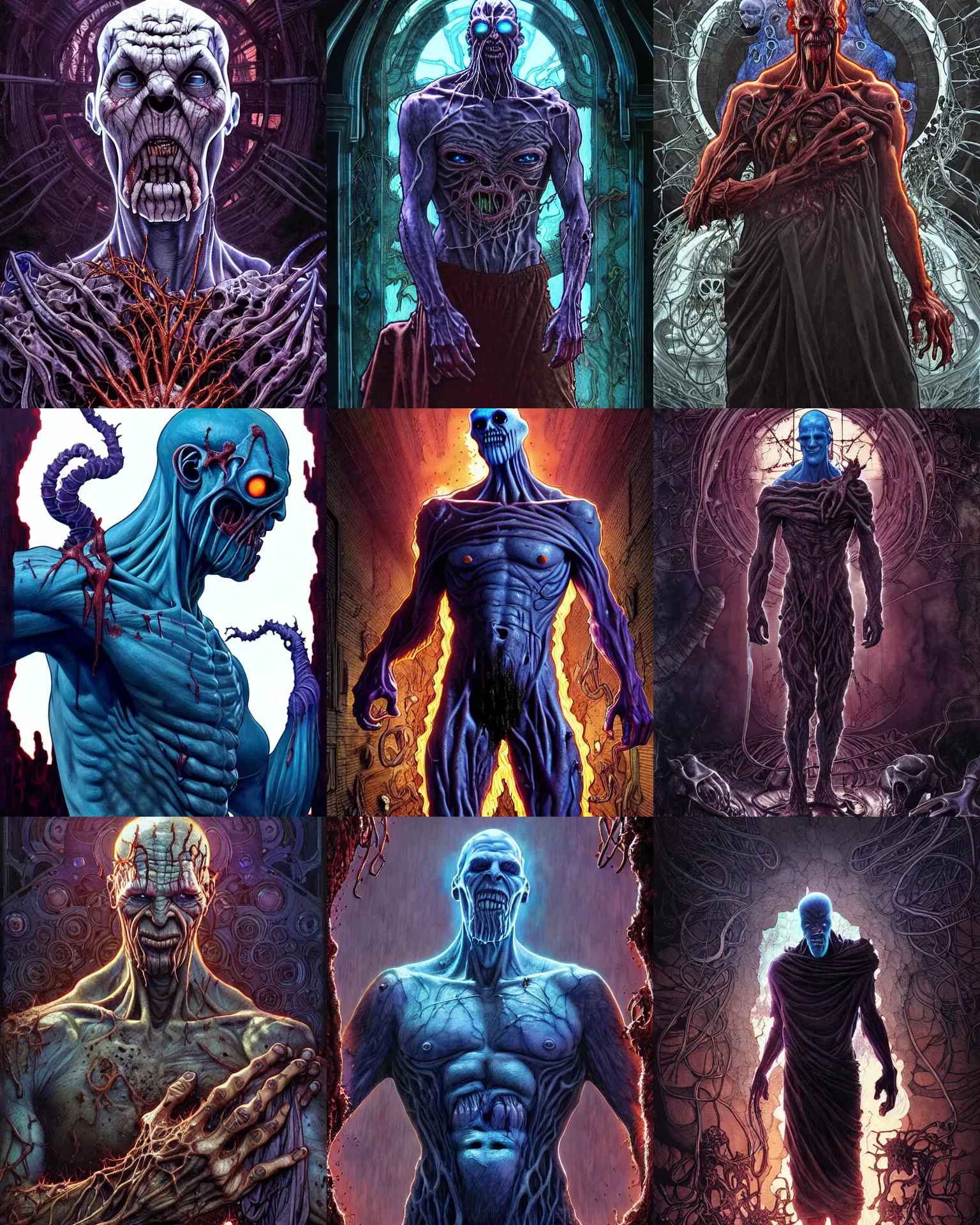 Prompt: the platonic ideal the last of us of cletus kasady ultimate carnage thanos dementor doctor manhattan chtulu nazgul, detailed, intricate, hyperrealism, intense, scary, decay, dmt, art by brock hofer and artgerm and greg rutkowski and alphonse mucha