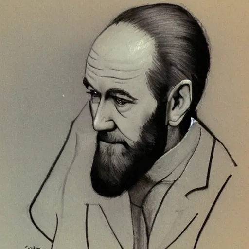 Image similar to george carlin drawn by michelangelo