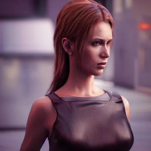 Prompt: ultra realistic 3 d render of beautiful women model, sci - fi, cyberpunk