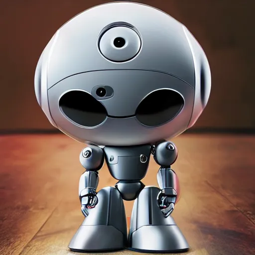 Prompt: cute little robot inside action-figure box, sleek design, 33mm, award winning photo