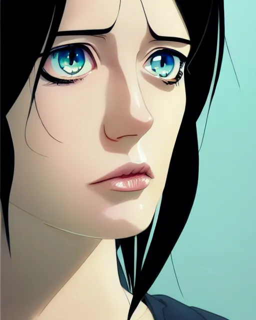 Image similar to portrait Anime as eva green casino royale bond girl, cute-fine-face, black-hair pretty face, realistically shaded, Perfect face, fine details. Anime. casino royale, realistic shaded lighting by Ilya Kuvshinov, katsuhiro otomo, ghost-in-the-shell, magali villeneuve, artgerm, rutkowski, WLOP Jeremy Lipkin, Giuseppe Dangelico Pino, Michael Garmash, Rob Rey