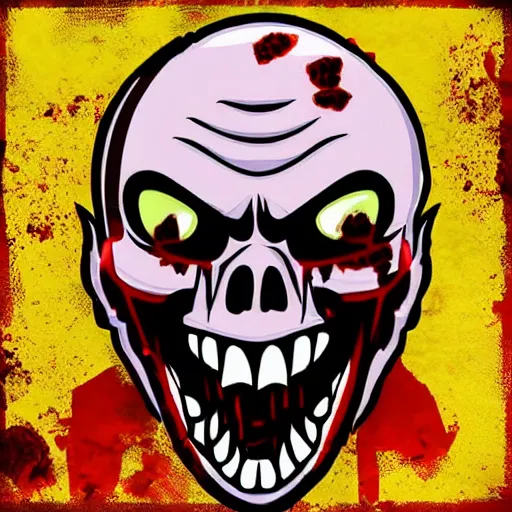 Prompt: angry zombie - head gta v game symbol, style of stephen bliss, zombie - apocalypse, icon, icon, unreal engine, octane render