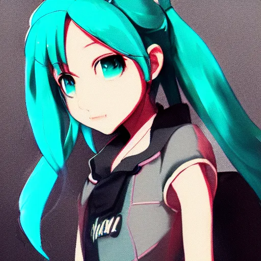 Image similar to hatsune miku smoking weed with a vape pen, smoke coming out of her mouth, bloodshot eyes, artstation, 4 k