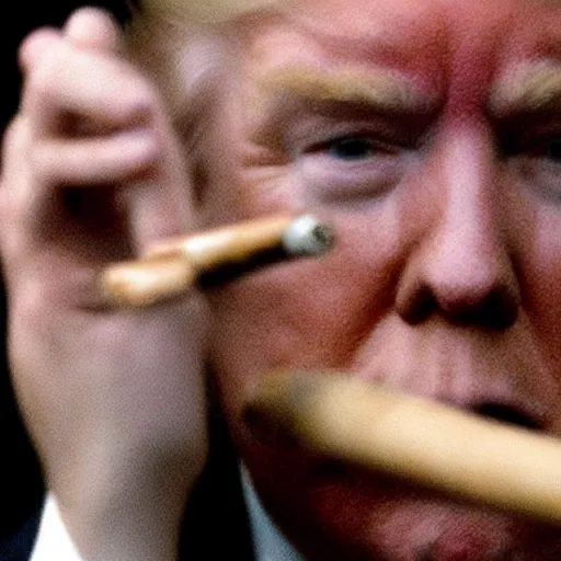 Image similar to a photo of donald trump smoking a cigar