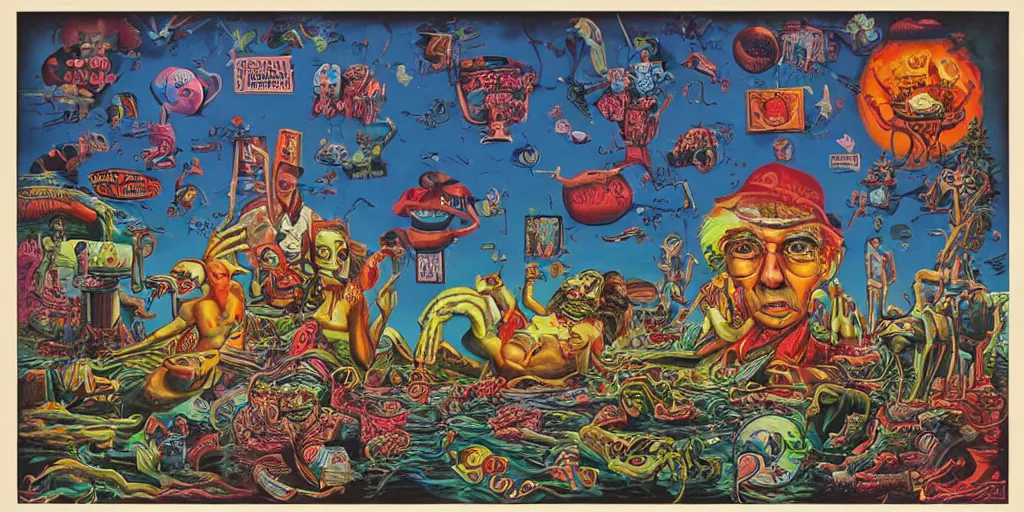 Prompt: lowbrow pop surreal masterpiece in the style of robert williams,