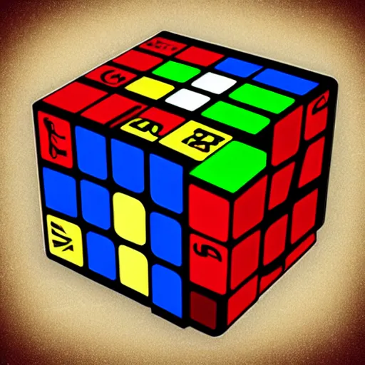 Image similar to deus ex machina solving rubik cube