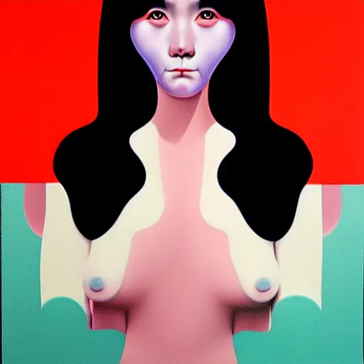 Prompt: white redhead sensual woman by shusei nagaoka, kaws, david rudnick, airbrush on canvas, pastell colours, cell shaded, 8 k