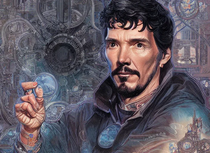 Image similar to a highly detailed 2 0 7 7 portrait of stephen strange, james gurney, james jean