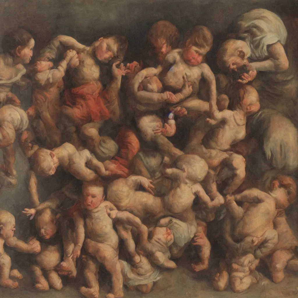 Image similar to the limbo of infants, oil painting