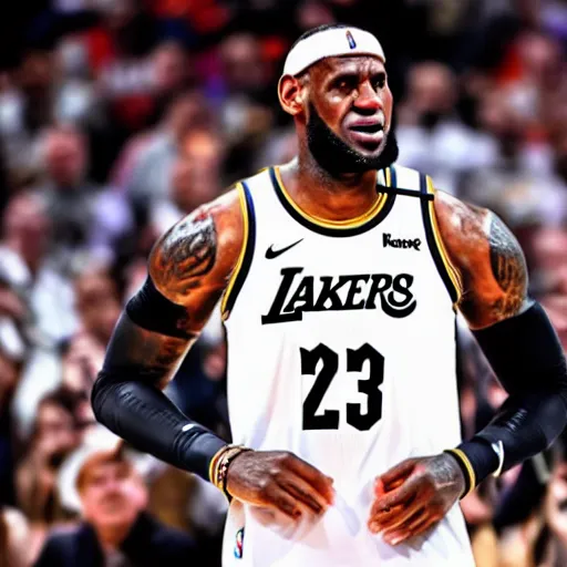 Image similar to LeBron James wearing armor 4K quality