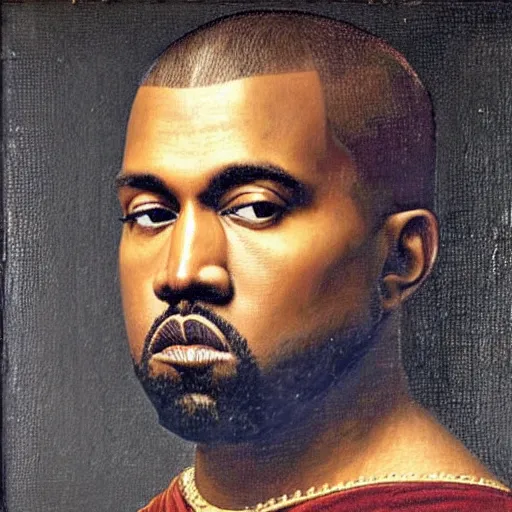 Image similar to A Renaissance portrait painting of Kanye West