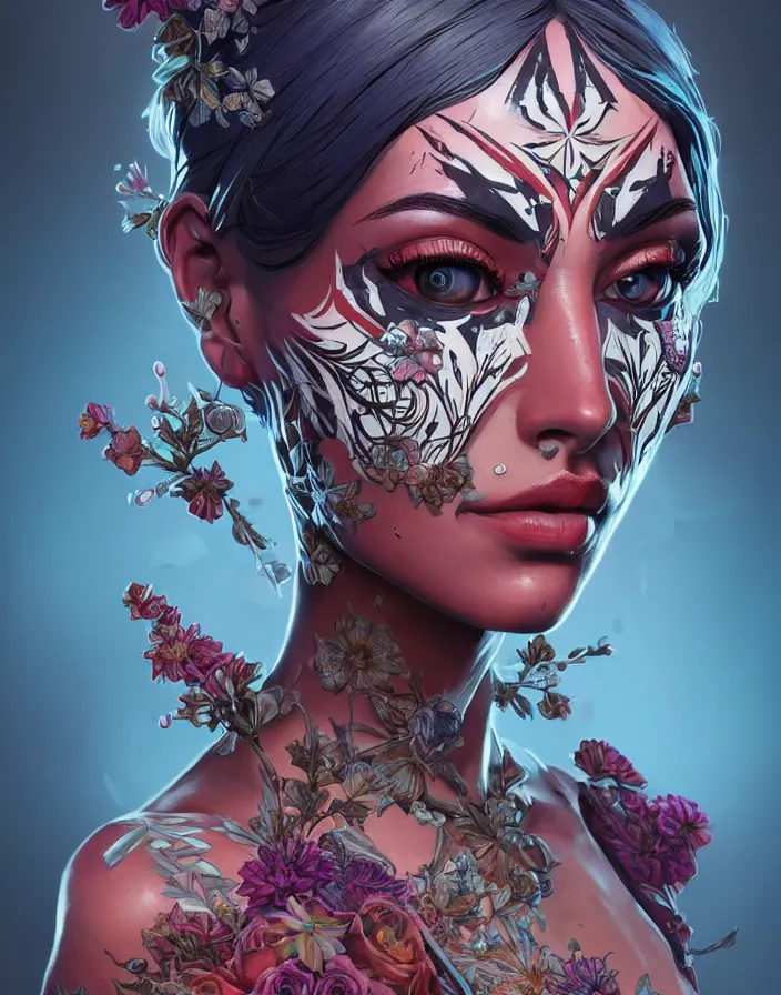 Image similar to symmetry!! portrait of floral! borderlands 3 psycho, intricate, elegant, highly detailed, digital painting, artstation, concept art, smooth, sharp focus, illustration, art by artgerm and greg rutkowski, 8 k