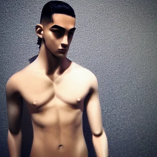 Prompt: “a realistic detailed photo of a guy who is an attractive humanoid who is half robot and half humanoid, who is a male android, Maluma, shiny skin, posing like a statue, blank stare”