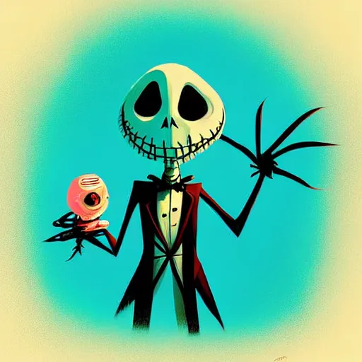 Image similar to curled perspective digital art of a cute smiling grandpa with a photo camera by anton fadeev from nightmare before christmas