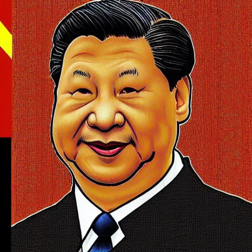 Prompt: The face of Xi Jinping drawn like the face of Winnie the Pooh, cartoon