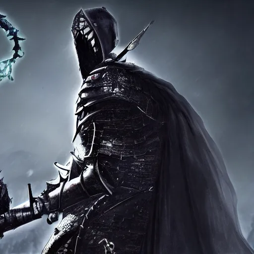 Image similar to drake as a dark souls boss, cinematic