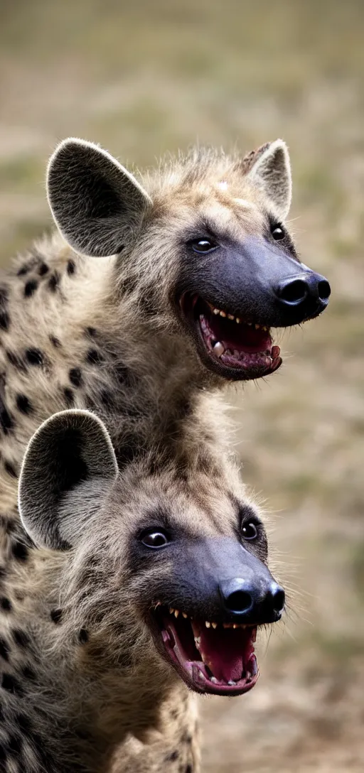 Image similar to a photo of a very happy Hyena wearing a birthday hat,