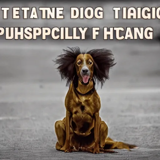 Image similar to cinematic portrait of philosophical strange funny dog