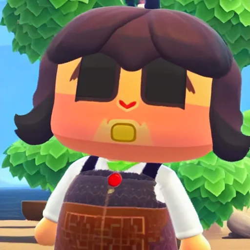 Image similar to jack black on animal crossing new horizons, adorable, hd