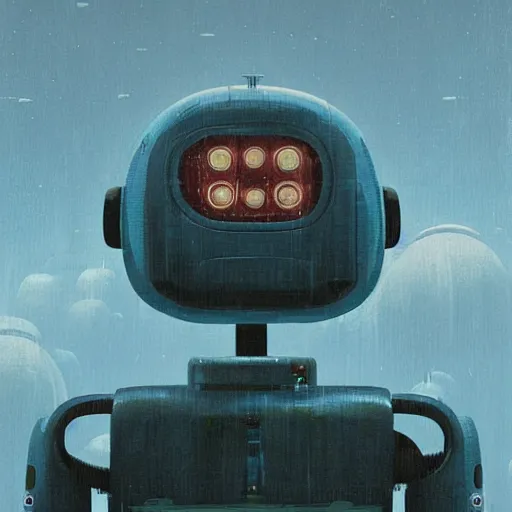 Prompt: Digital art close up of a robot by Simon Stalenhag, very detailed