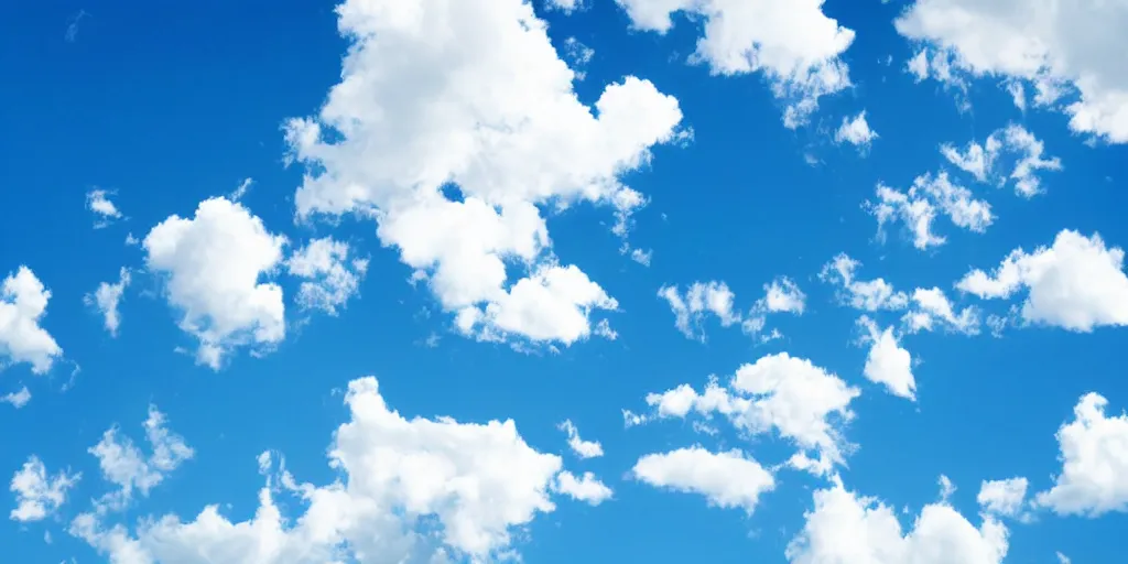 Prompt: puffy cloud seamless background on blue sky